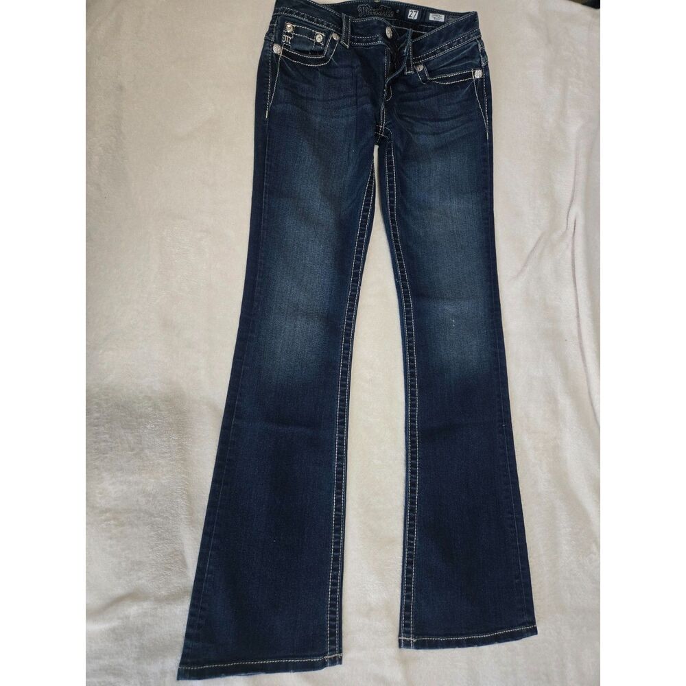 Miss Me Women’s Jeans Size 27 Signature Boot Dark Wash Bootcut Stretch Denim